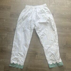 Handmade Free People-Inspired Bloomer Pants with Floral Fabric and Blue Tulle S